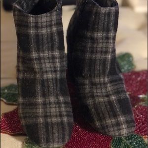 Plaid Booties with heels